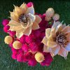 magenta-off-white-dried-flowers-arrangement