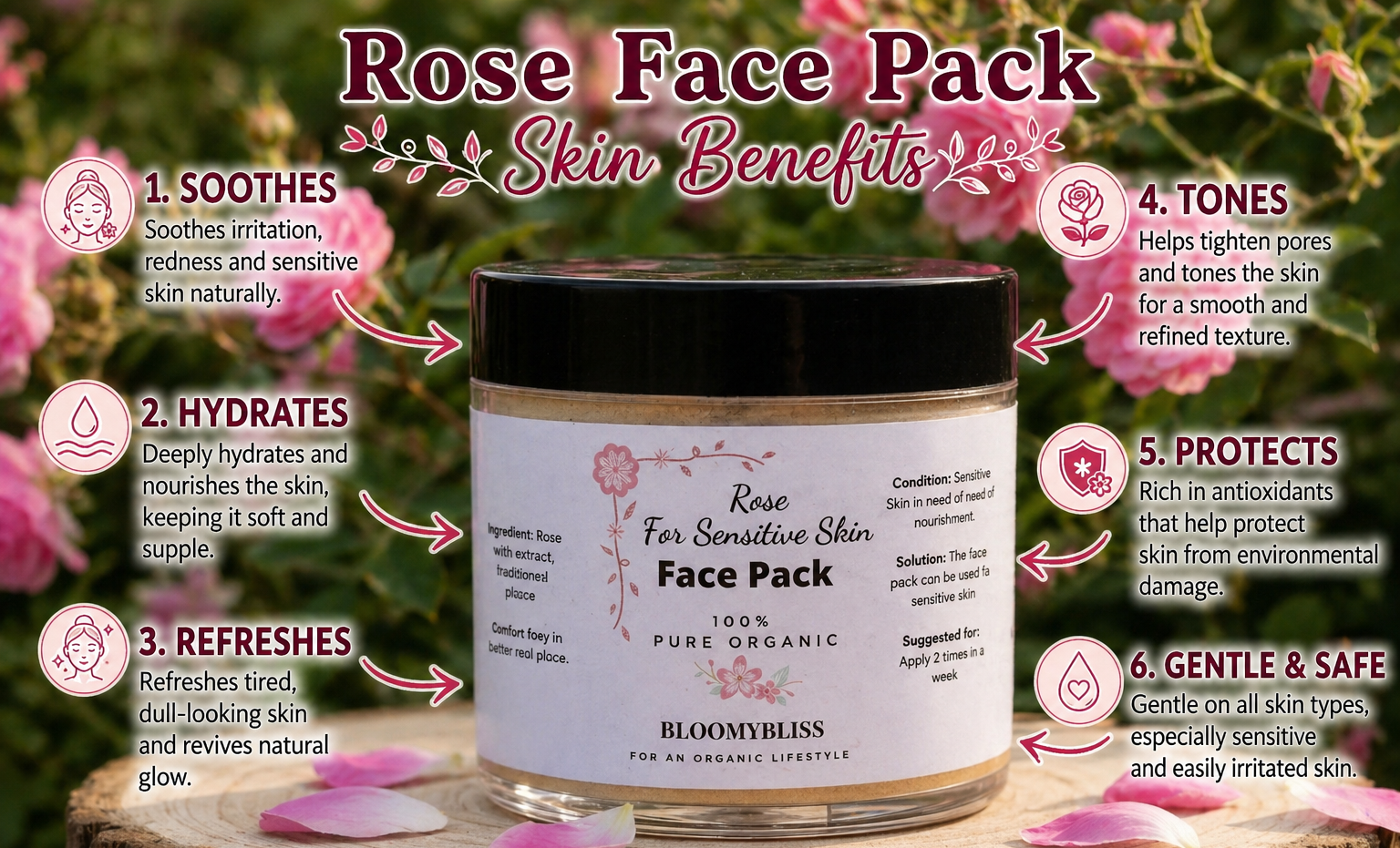 Organic Wild Rose Face Pack for Sensitive Skin 3
