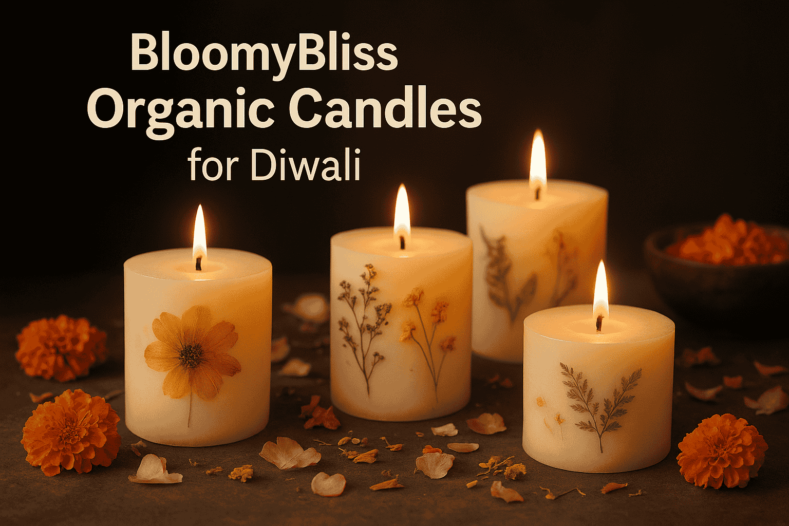 Illuminate Your Diwali Naturally with BloomyBliss Organic Candles