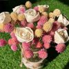 Pink Off white Dried Flowers Arrangement