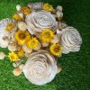 Yellow Off white Dried Flowers Arrangement